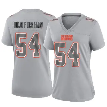 ＃54 Women's Edefuan Ulofoshio Gray Game Cleveland Browns Atmosphere Fashion Jersey