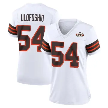 ＃54 Women's Edefuan Ulofoshio White Game Cleveland Browns 1946 Collection Alternate Jersey