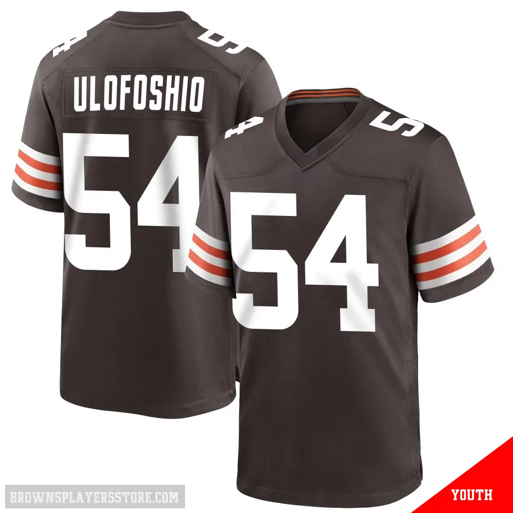 ＃54 Youth Edefuan Ulofoshio Brown Game Cleveland Browns Team Color Jersey