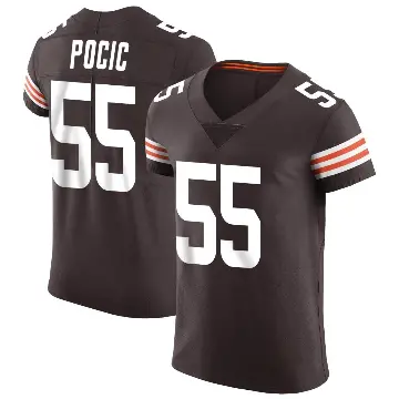 ＃55 Men's Ethan Pocic Brown Elite Cleveland Browns Vapor Jersey