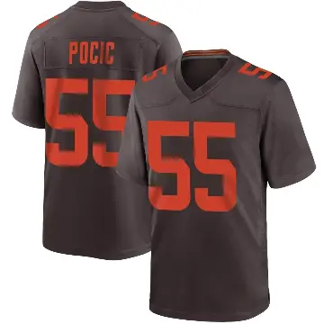 ＃55 Men's Ethan Pocic Brown Game Cleveland Browns Alternate Jersey