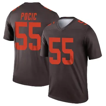 ＃55 Men's Ethan Pocic Brown Legend Cleveland Browns Alternate Jersey