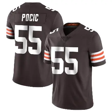 ＃55 Men's Ethan Pocic Brown Limited Cleveland Browns Team Color Vapor Untouchable Jersey