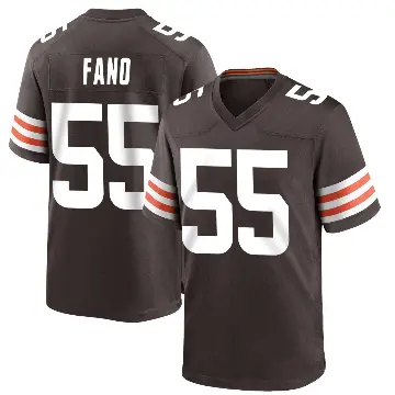 ＃55 Men's Spencer Fano Brown Game Cleveland Browns Team Color Jersey