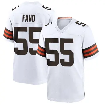＃55 Men's Spencer Fano White Game Cleveland Browns Jersey