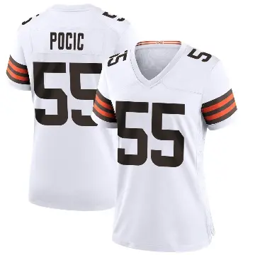 ＃55 Women's Ethan Pocic White Game Cleveland Browns Jersey
