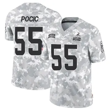 ＃55 Youth Ethan Pocic Arctic Camo Limited Cleveland Browns 2024 Salute to Service Jersey