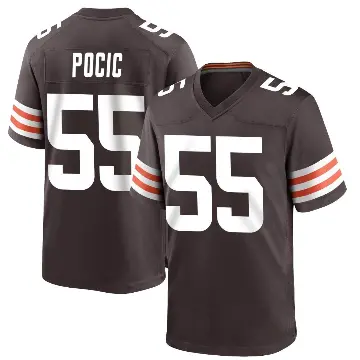 ＃55 Youth Ethan Pocic Brown Game Cleveland Browns Team Color Jersey