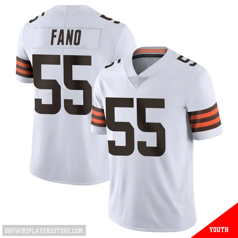 ＃55 Youth Spencer Fano White Limited Cleveland Browns Vapor Untouchable Jersey