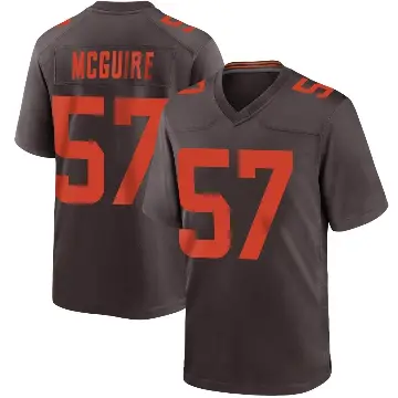＃57 Men's Isaiah McGuire Brown Game Cleveland Browns Alternate Jersey