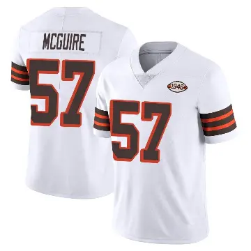 ＃57 Men's Isaiah McGuire White Limited Cleveland Browns Vapor 1946 Collection Alternate Jersey
