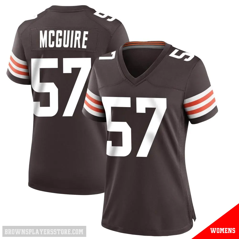 ＃57 Women's Isaiah McGuire Brown Game Cleveland Browns Team Color Jersey