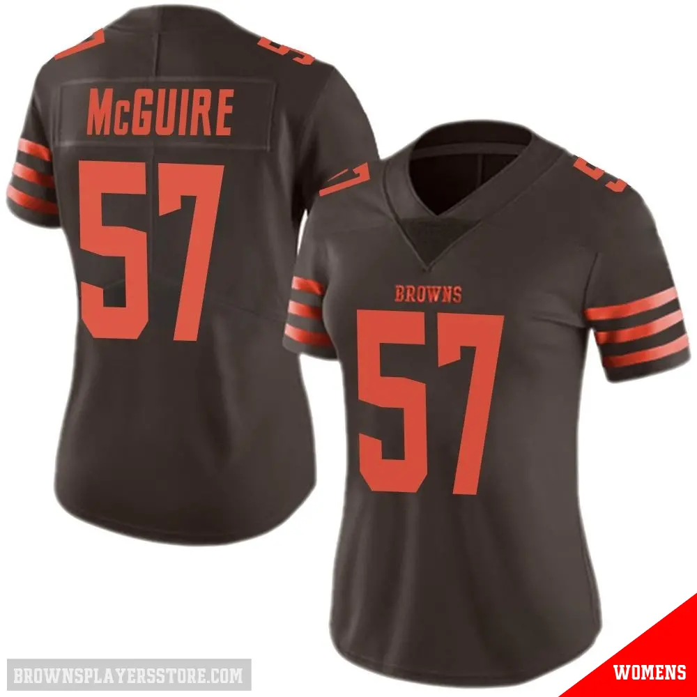 ＃57 Women's Isaiah McGuire Brown Limited Cleveland Browns Color Rush Jersey