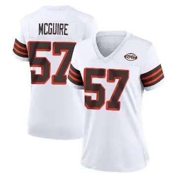 ＃57 Women's Isaiah McGuire White Game Cleveland Browns 1946 Collection Alternate Jersey