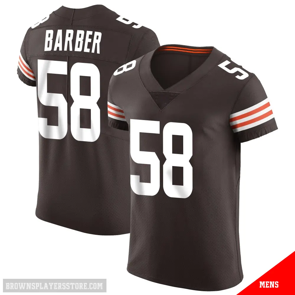 ＃58 Men's Austin Barber Brown Elite Cleveland Browns Vapor Jersey