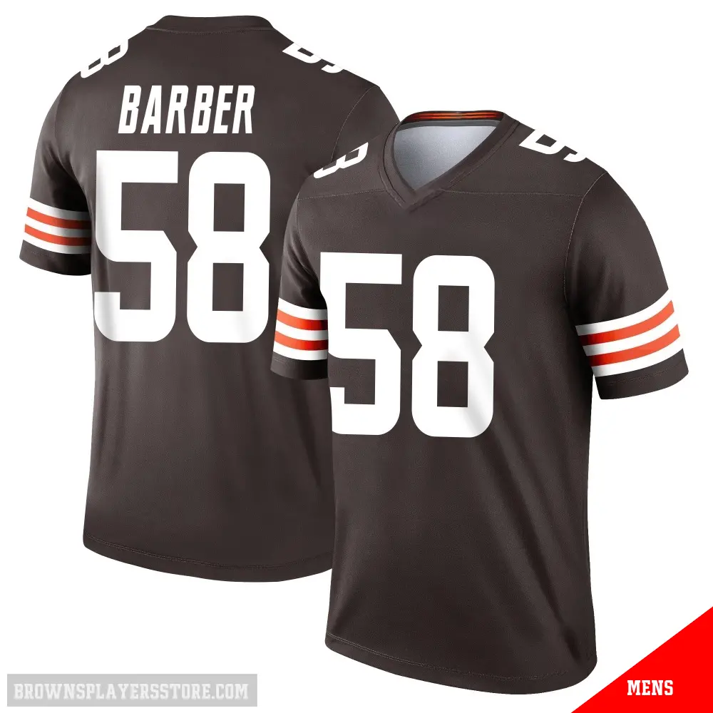 ＃58 Men's Austin Barber Brown Legend Cleveland Browns Jersey