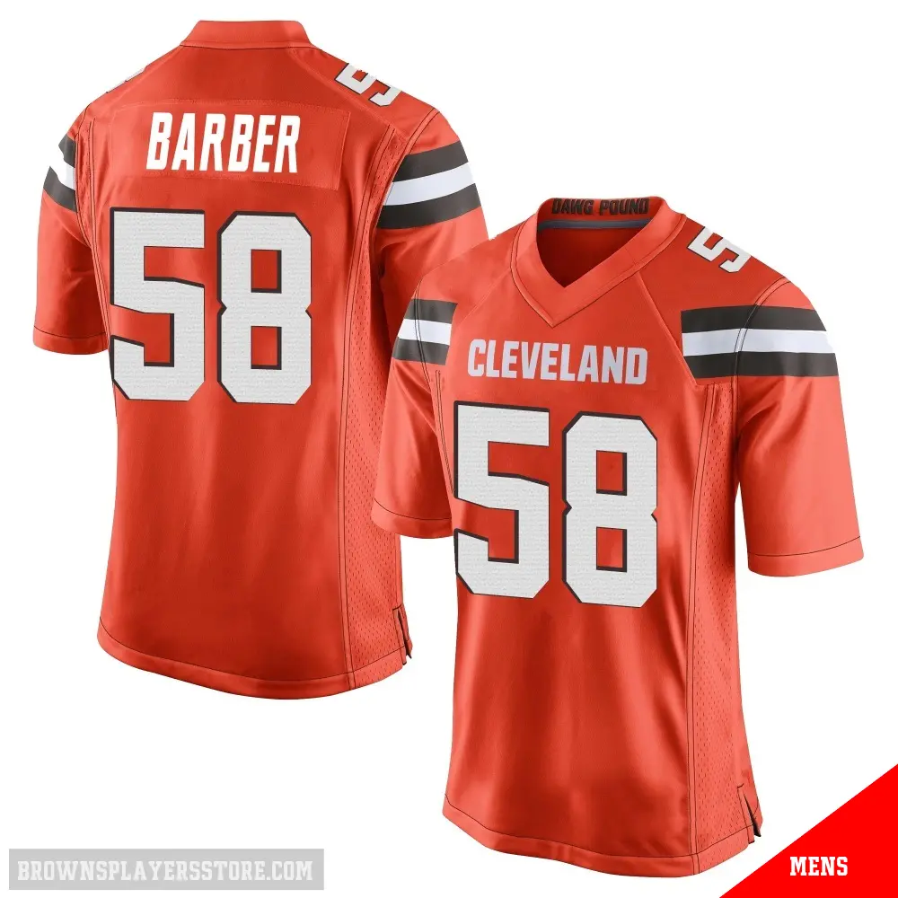 ＃58 Men's Austin Barber Orange Game Cleveland Browns Alternate Jersey
