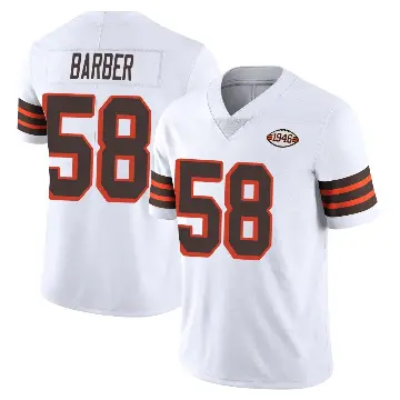 ＃58 Men's Austin Barber White Limited Cleveland Browns Vapor 1946 Collection Alternate Jersey