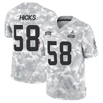 ＃58 Men's Jordan Hicks Arctic Camo Limited Cleveland Browns 2024 Salute to Service Jersey