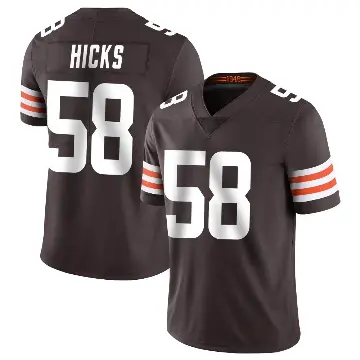 ＃58 Men's Jordan Hicks Brown Limited Cleveland Browns Team Color Vapor Untouchable Jersey