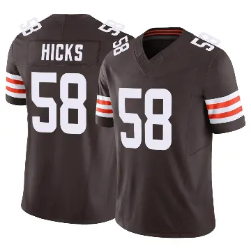 ＃58 Men's Jordan Hicks Brown Limited Cleveland Browns Vapor F.U.S.E. Jersey