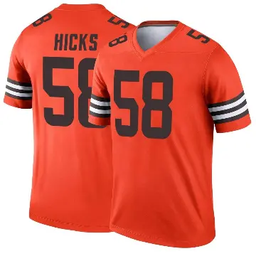 ＃58 Men's Jordan Hicks Orange Legend Cleveland Browns Inverted Jersey