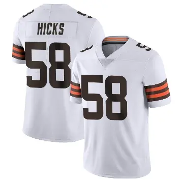 ＃58 Men's Jordan Hicks White Limited Cleveland Browns Vapor Untouchable Jersey