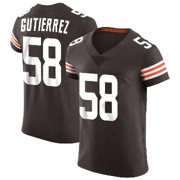 ＃58 Men's Sebastian Gutierrez Brown Elite Cleveland Browns Vapor Jersey