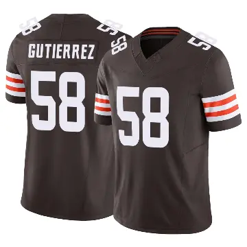 ＃58 Men's Sebastian Gutierrez Brown Limited Cleveland Browns Vapor F.U.S.E. Jersey