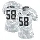 ＃58 Women's Austin Barber Arctic Camo Limited Cleveland Browns 2024 Salute to Service Jersey