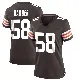 ＃58 Women's Austin Barber Brown Game Cleveland Browns Team Color Jersey