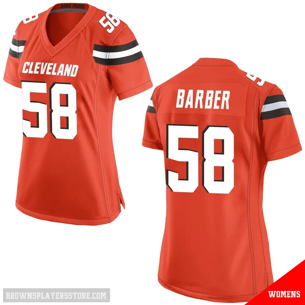 ＃58 Women's Austin Barber Orange Game Cleveland Browns Alternate Jersey