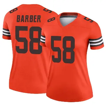 ＃58 Women's Austin Barber Orange Legend Cleveland Browns Inverted Jersey