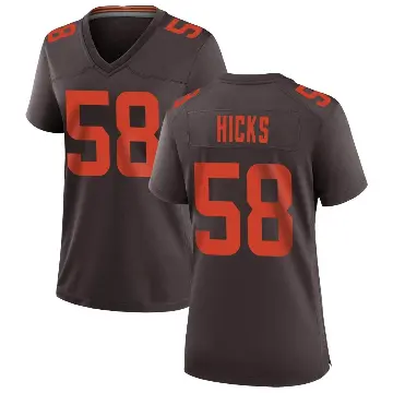 ＃58 Women's Jordan Hicks Brown Game Cleveland Browns Alternate Jersey
