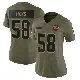 ＃58 Women's Jordan Hicks Olive Limited Cleveland Browns 2025 Salute to Service Jersey