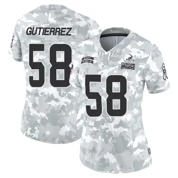 ＃58 Women's Sebastian Gutierrez Arctic Camo Limited Cleveland Browns 2024 Salute to Service Jersey