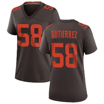 ＃58 Women's Sebastian Gutierrez Brown Game Cleveland Browns Alternate Jersey