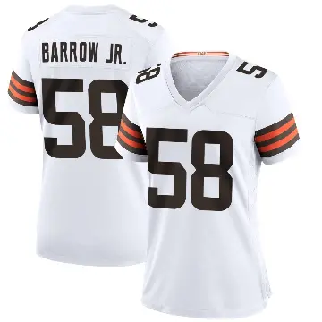 ＃58 Women's Simeon Barrow Jr. White Game Cleveland Browns Jersey