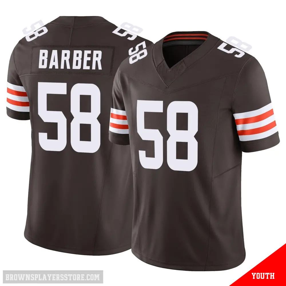 ＃58 Youth Austin Barber Brown Limited Cleveland Browns Vapor F.U.S.E. Jersey