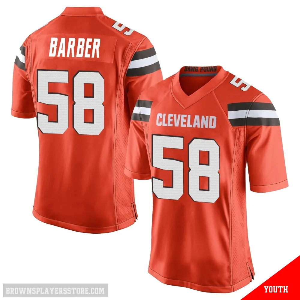 ＃58 Youth Austin Barber Orange Game Cleveland Browns Alternate Jersey