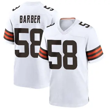 ＃58 Youth Austin Barber White Game Cleveland Browns Jersey