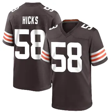 ＃58 Youth Jordan Hicks Brown Game Cleveland Browns Team Color Jersey