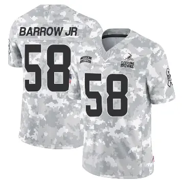 ＃58 Youth Simeon Barrow Jr. Arctic Camo Limited Cleveland Browns 2024 Salute to Service Jersey