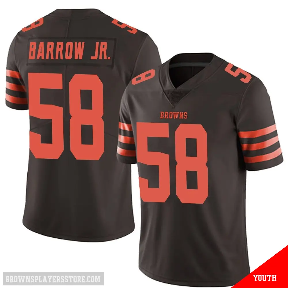 ＃58 Youth Simeon Barrow Jr. Brown Limited Cleveland Browns Color Rush Jersey