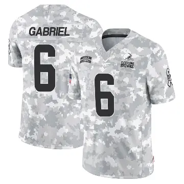 ＃6 Men's Dillon Gabriel Arctic Camo Limited Cleveland Browns 2024 Salute to Service Jersey