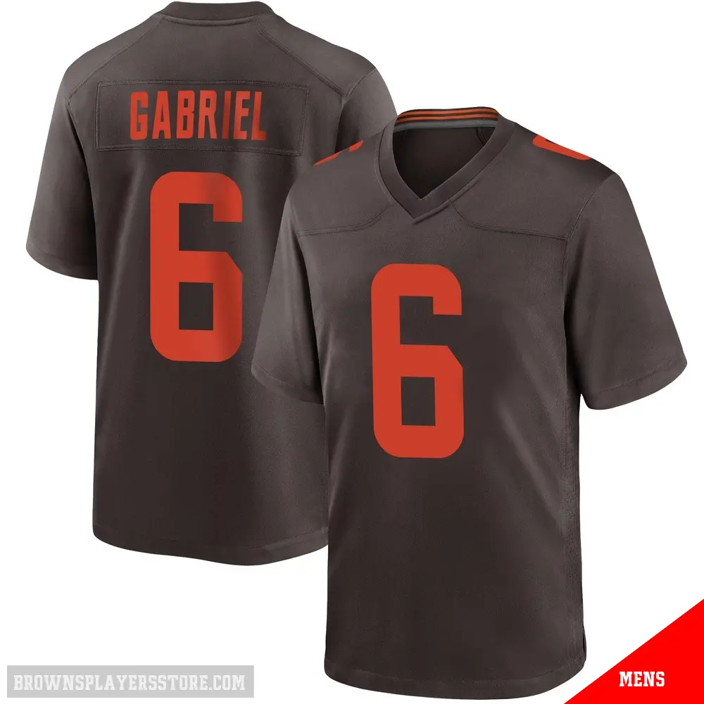 ＃6 Men's Dillon Gabriel Brown Game Cleveland Browns Alternate Jersey