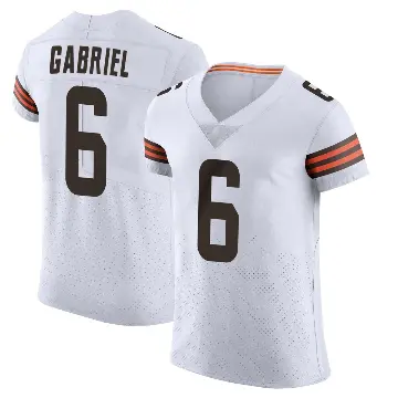 ＃6 Men's Dillon Gabriel White Elite Cleveland Browns Vapor Jersey