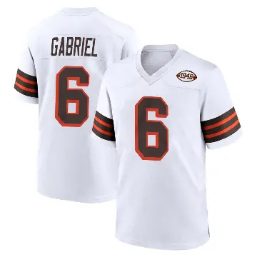 ＃6 Men's Dillon Gabriel White Game Cleveland Browns 1946 Collection Alternate Jersey