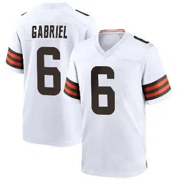 ＃6 Men's Dillon Gabriel White Game Cleveland Browns Jersey