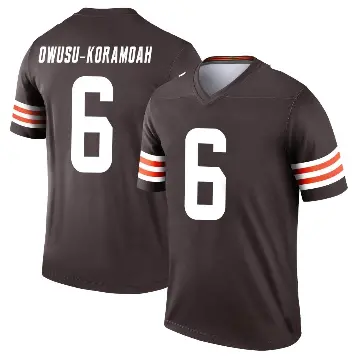 ＃6 Men's Jeremiah Owusu-Koramoah Brown Legend Cleveland Browns Jersey